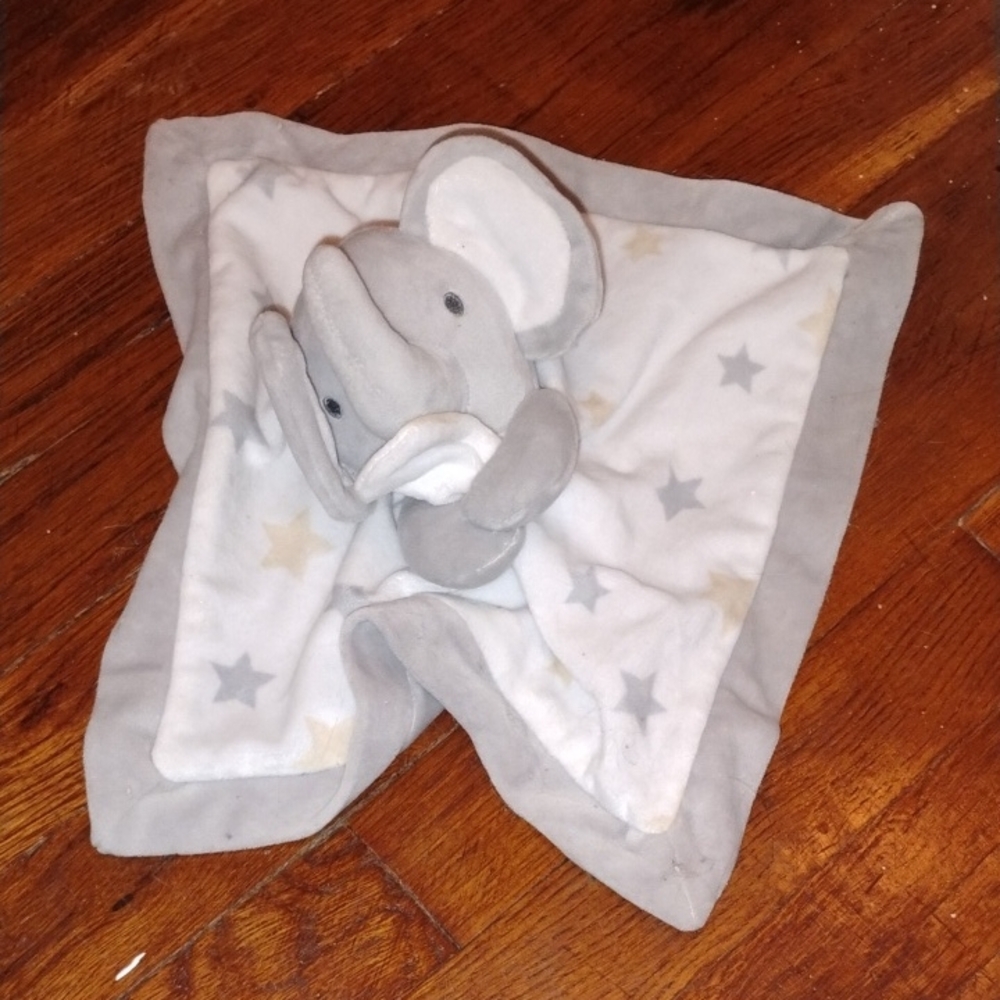 Gray Elephant Baby Security Blanket